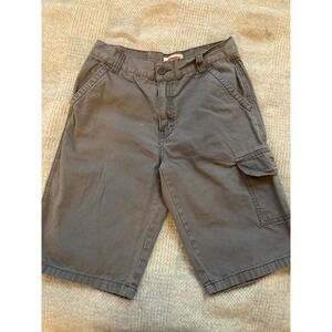 Levis boys Bermuda Shorts 18 Beige Stretch Twill Cotton Denim 10 inch inseam